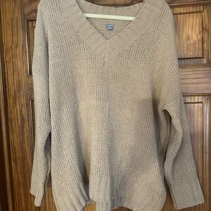 Aerie Classic Beige V-Neck Sweater